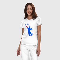 Пижама хлопковая женская Волейболист в прыжке, цвет: белый — фото 2