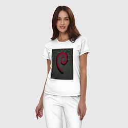 Пижама хлопковая женская Debian Linux, цвет: белый — фото 2