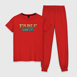 Пижама хлопковая женская Fable heroes logo, цвет: красный