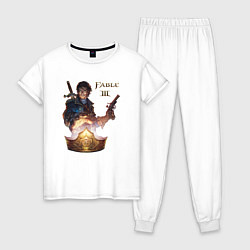 Пижама хлопковая женская Fable 3 hero, цвет: белый