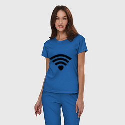 Пижама хлопковая женская Wi-Fi Love, цвет: синий — фото 2