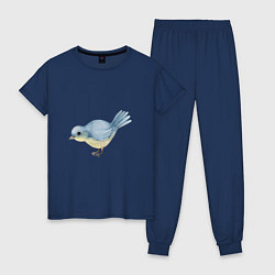Пижама хлопковая женская Синяя птица, цвет: тёмно-синий