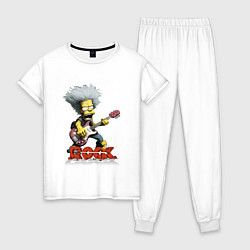 Пижама хлопковая женская Rock Simpsons style, цвет: белый