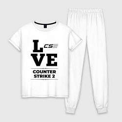 Пижама хлопковая женская Counter Strike 2 love classic, цвет: белый