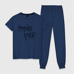 Пижама хлопковая женская Memento mori Pharaoh, цвет: тёмно-синий