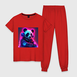 Женская пижама Диджей панда в свете неона