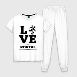Пижама хлопковая женская Portal love classic, цвет: белый