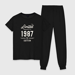 Пижама хлопковая женская 1987 ограниченный выпуск, цвет: черный