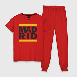 Пижама хлопковая женская Run Real Madrid, цвет: красный