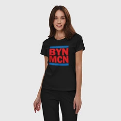Пижама хлопковая женская Run Bayern Munchen, цвет: черный — фото 2