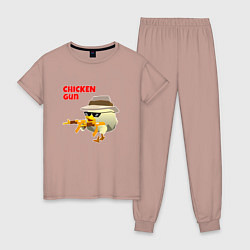 Женская пижама Цыпленок с автоматами
