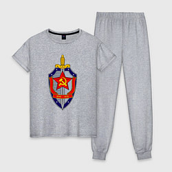 Пижама хлопковая женская ВЧК КГБ, цвет: меланж