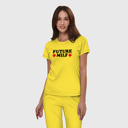 Пижама хлопковая женская Future milf star, цвет: желтый — фото 2