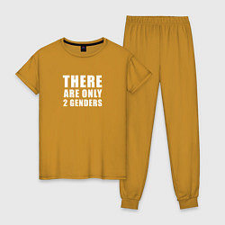 Пижама хлопковая женская There are only 2 genders, цвет: горчичный