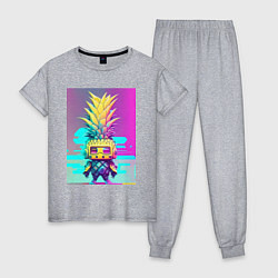 Пижама хлопковая женская КиберАнанас, цвет: меланж