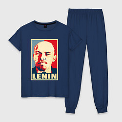 Пижама хлопковая женская Lenin, цвет: тёмно-синий