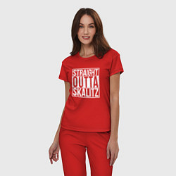 Пижама хлопковая женская Straight outta Skalitz, цвет: красный — фото 2