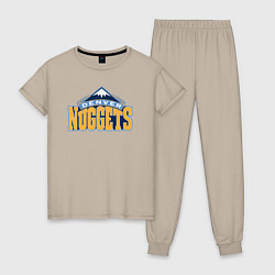 Пижама хлопковая женская Denver Nuggets, цвет: миндальный