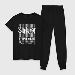 Пижама хлопковая женская Slipknot bar code, цвет: черный