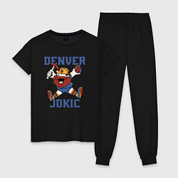 Пижама хлопковая женская Denver Jokic, цвет: черный