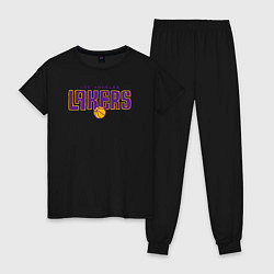 Пижама хлопковая женская Team Lakers, цвет: черный
