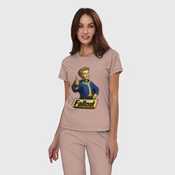 Пижама хлопковая женская Real vault boy, цвет: пыльно-розовый — фото 2