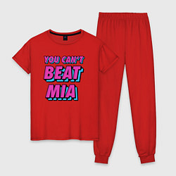 Пижама хлопковая женская Майами не победить, цвет: красный