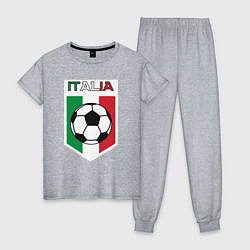 Пижама хлопковая женская Футбол Италии, цвет: меланж