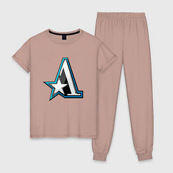 Пижама хлопковая женская Team Aster logo, цвет: пыльно-розовый