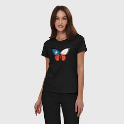 Пижама хлопковая женская Бабочка Чили, цвет: черный — фото 2