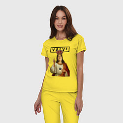 Пижама хлопковая женская Holly Gabe, цвет: желтый — фото 2