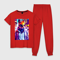 Женская пижама Cyber fox - neon - city
