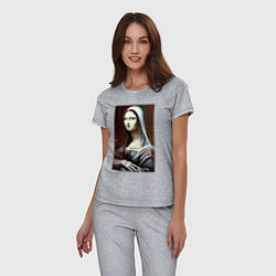 Пижама хлопковая женская Mona Lisa from Elm street - horror, цвет: меланж — фото 2