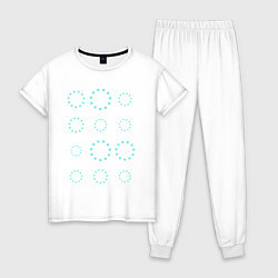 Пижама хлопковая женская Бирюзовый круговорот, цвет: белый