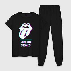 Женская пижама Rolling Stones glitch rock