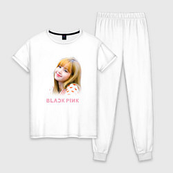 Пижама хлопковая женская Lisa Blackpink, цвет: белый