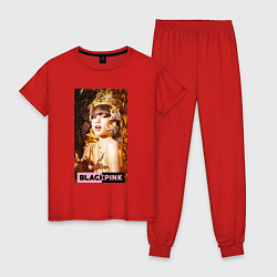 Пижама хлопковая женская Lisa gold, цвет: красный