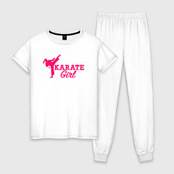 Пижама хлопковая женская Girl karate, цвет: белый