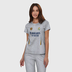 Пижама хлопковая женская Лука Модрич ФК Реал Мадрид форма 2324 домашняя, цвет: меланж — фото 2