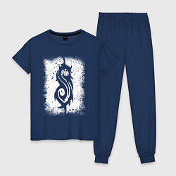 Пижама хлопковая женская Slipknot logo, цвет: тёмно-синий