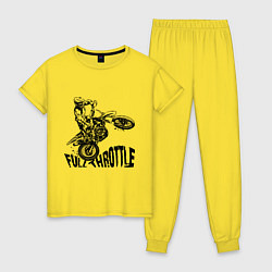 Пижама хлопковая женская Полный газ, цвет: желтый