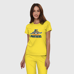 Пижама хлопковая женская Florida panthers - hockey team, цвет: желтый — фото 2