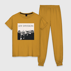 Пижама хлопковая женская Тру фанат Joy Division, цвет: горчичный