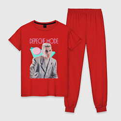 Пижама хлопковая женская Depeche Mode 80s Dave, цвет: красный