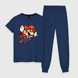 Пижама хлопковая женская Марио летит, цвет: тёмно-синий