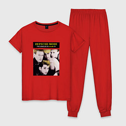 Пижама хлопковая женская Depeche Mode - The Singles 81-85, цвет: красный
