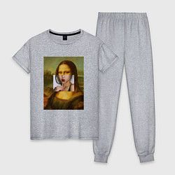 Пижама хлопковая женская Лиза с чупа чупсом, цвет: меланж