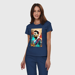 Пижама хлопковая женская Lionel Messi - football - striker, цвет: тёмно-синий — фото 2