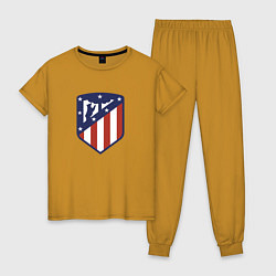 Пижама хлопковая женская Atletico Madrid FC, цвет: горчичный