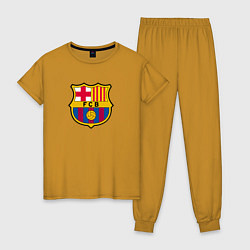 Пижама хлопковая женская Barcelona fc sport, цвет: горчичный